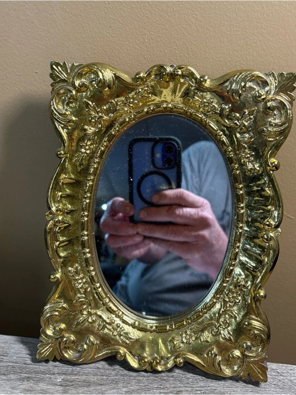 MCM Mirrors/ 1 small Mirrors in Gold and Red Resin Frame/Pair of Gallery Mirrors
